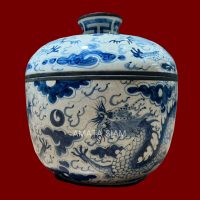ภาชนะลายคราม ลวดลายมังกรสีน้ำเงินบนพื้นขาว - Image 5